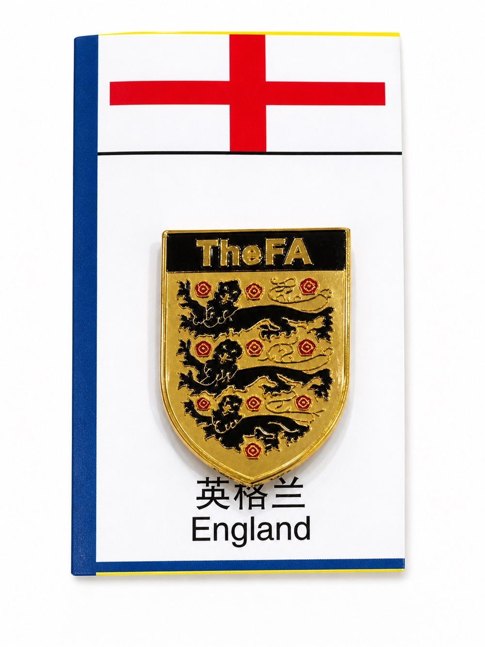 The FA England Gold Crest Pin - Black & Gold